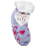 Wholesale - 1pk GIRLS PURPLE KNITTED NS SOCKS W/SHERPA SIZE 6-8 C/P 60, UPC: 194382047699